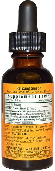 補充，睡覺 - Herb Pharm, Relaxing Sleep, 1 fl oz (30 ml)