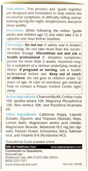 補充劑，睡眠，褪黑激素 - Natural Care, SleepFix, 60 Capsules