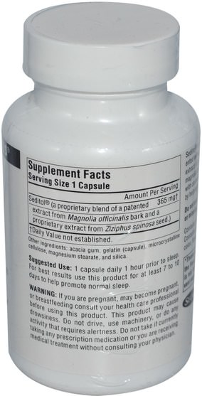 補充，睡覺 - Source Naturals, Seditol, 365 mg, 60 Capsules