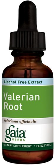 補品，睡覺，纈草 - Gaia Herbs, Valerian Root, Alcohol Free Extract, 1 fl oz (30 ml)