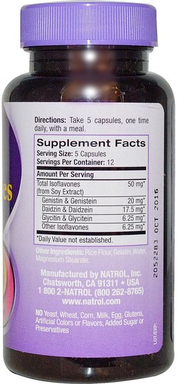 補充劑，豆製品，大豆異黃酮，健康，女性 - Natrol, Soy Isoflavones, 60 Capsules