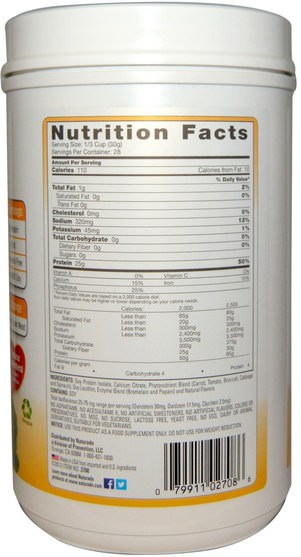 補充劑，豆製品，大豆蛋白 - Naturade, 100% Soy Protein Booster, Natural Flavor, 29.6 oz (840 g)