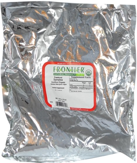 補充劑，螺旋藻 - Frontier Natural Products, Organic Powdered Spirulina, 16 oz (453 g)