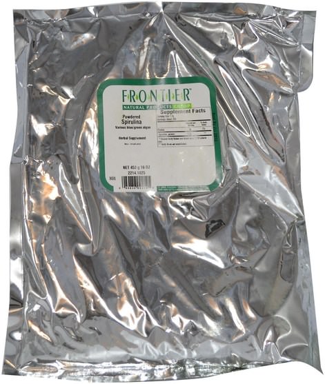 補充劑，螺旋藻 - Frontier Natural Products, Powdered Spirulina, 16 oz (453 g)