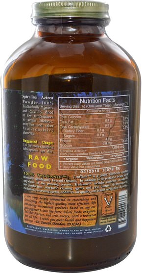 補充劑，螺旋藻 - HealthForce Nutritionals, Spirulina Azteca, 500 g