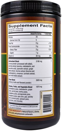 補品，超級食品，barleans綠色 - Barleans, Greens, Powder Formula, Chocolate Silk, 9.52 oz (270 g)