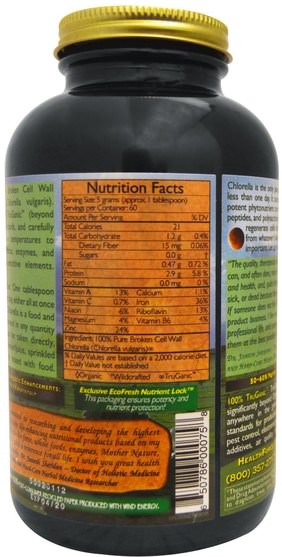 補品，超級食品，小球藻粉 - HealthForce Nutritionals, Chlorella Manna, 10.58 oz (300 g)