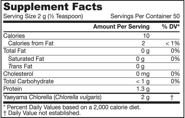 補品，超級食品，小球藻粉 - Jarrow Formulas, Yaeyama Chlorella, Powder, 3.5 oz (100 g)