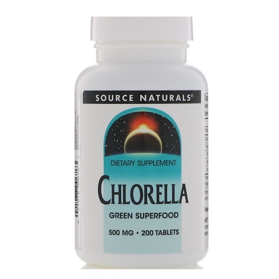 補品，超級食品，小球藻 - Source Naturals, Chlorella, 500 mg, 200 Tablets