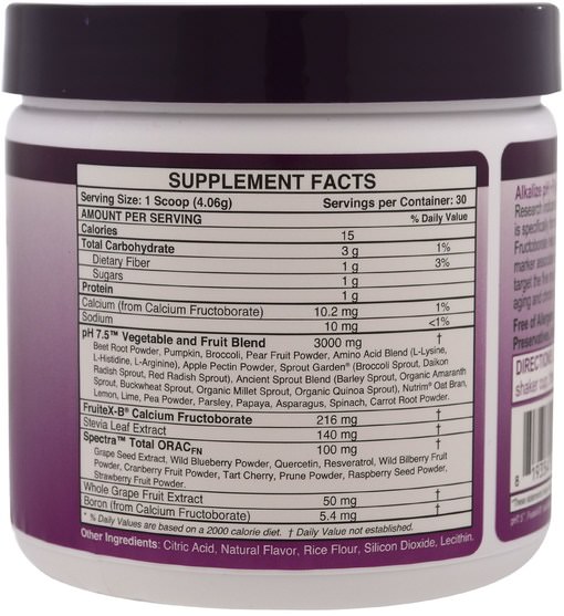 補品，超級食品 - Greens First, pH Alkalizer PM, Grape, 4.29 oz (121.8 g)