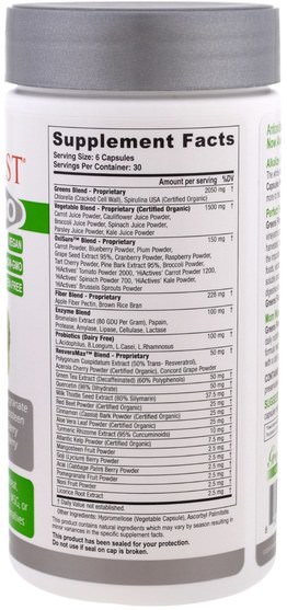 補品，超級食品 - Greens First, PRO Phytonutrient Antioxidant Superfood, 180 Capsules