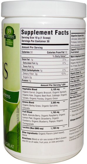 補品，超級食品，蔬菜，健康，男士 - Innate Response Formulas, Mens Greens, Professional Strength Greens, 10.6 oz (300 g)