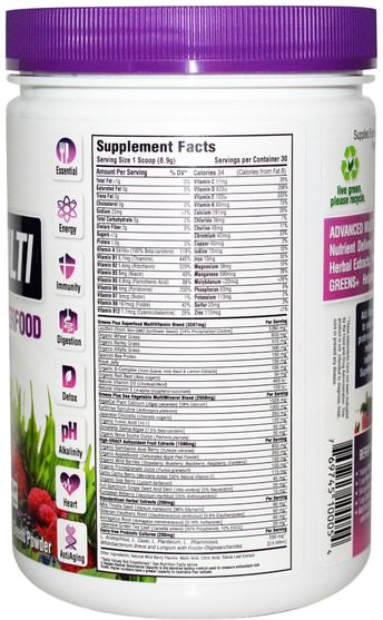 補品，超級食品 - Greens Plus, Advanced Multi, Wild Berry Superfood, 9.4 oz (267 g) Greens Powder