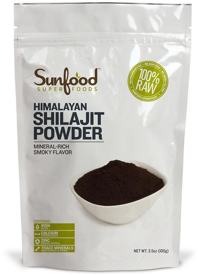 補品，超級食品 - Sunfood, Himalayan Shilajit Powder, 3.5 oz (100 g)