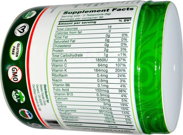 補品，超級食品，小麥草 - Green Foods Corporation, Organic & Raw Wheat Grass Shots, 5.3 oz (150 g)