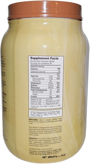 補充劑，乳清蛋白 - BNRG, Proto Whey, Power Crunch, Vanilla Cream, 2.1 lbs (949 g)