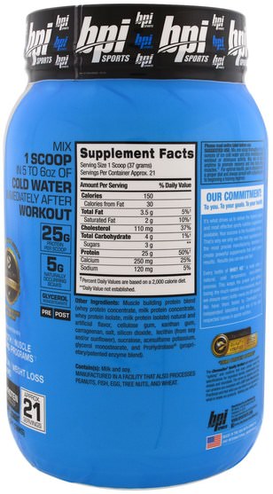 補充劑，乳清蛋白 - BPI Sports, Whey HD, Ultra Premium Whey Protein Powder, Vanilla Caramel, 1.7 lbs (777 g)