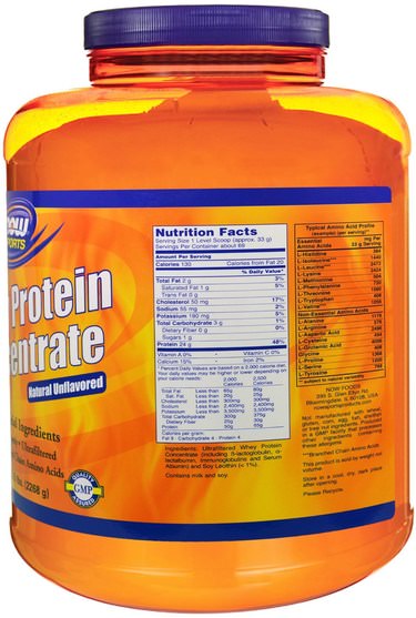補充劑，乳清蛋白 - Now Foods, Sports, Whey Protein Concentrate, Natural Unflavored, 5 lbs (2268 g)