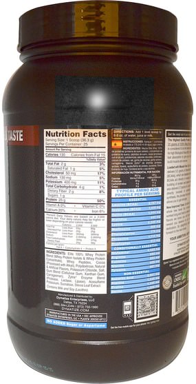 補充劑，乳清蛋白，運動 - Dymatize Nutrition, Elite, 100% Whey Protein, Rich Chocolate, 2 lbs (907 g)
