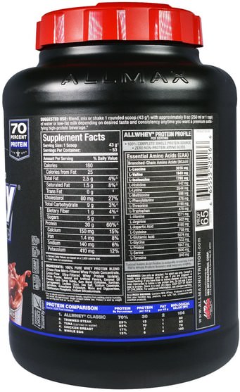 補充劑，乳清蛋白，運動 - ALLMAX Nutrition, AllWhey Classic, 100% Whey Protein, Chocolate, 5 lbs (2.27 kg)