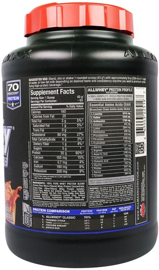 補充劑，乳清蛋白，運動 - ALLMAX Nutrition, AllWhey Classic, 100% Whey Protein, Chocolate Peanut Butter, 5 lbs (2.27 kg)