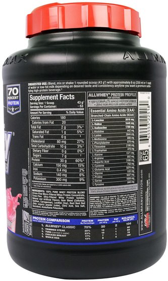 補充劑，乳清蛋白，運動 - ALLMAX Nutrition, AllWhey Classic, 100% Whey Protein, Strawberry, 5 lbs (2.27 kg)