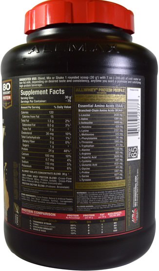 補充劑，乳清蛋白，運動 - ALLMAX Nutrition, AllWhey Gold, 100% Whey Protein + Premium Whey Protein Isolate, Chocolate Peanut Butter, 5 lbs. (2.27 kg)