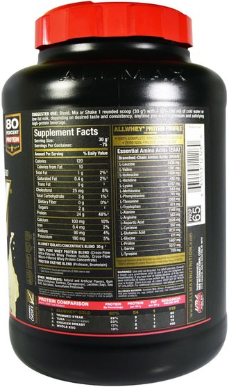補充劑，乳清蛋白，運動 - ALLMAX Nutrition, AllWhey Gold, 100% Whey Protein + Premium Whey Protein Isolate, French Vanilla, 5 lbs. (2.27 kg)