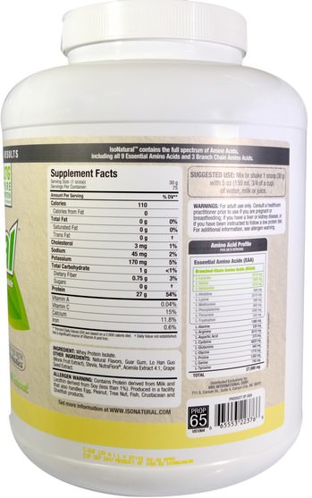 補充劑，乳清蛋白，運動 - ALLMAX Nutrition, IsoNatural, 100% Ultra-Pure Natural Whey Protein Isolate, Vanilla, 5 lbs (2.27 kg)