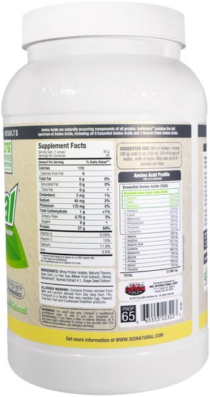補充劑，乳清蛋白，運動 - ALLMAX Nutrition, IsoNatural, Whey Protein Isolate, Vanilla, 2 lbs (907 g)