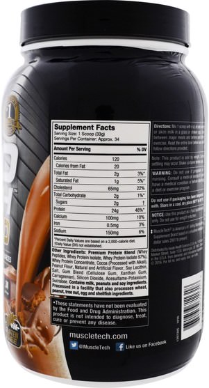 補充劑，乳清蛋白，運動 - Muscletech, Nitro Tech, 100% Whey Gold, Chocolate Peanut Butter, 2.50 lbs (1.13 kg)