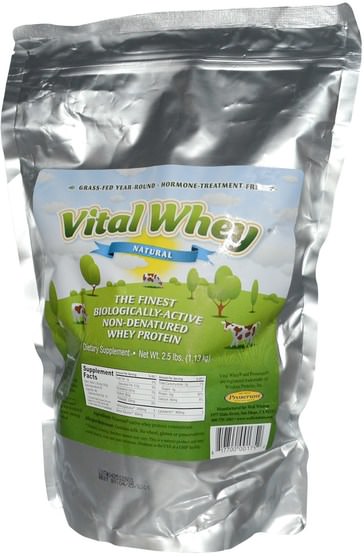 補充劑，乳清蛋白，乳清蛋白未變性 - Well Wisdom, Vital Whey, Natural, 2.5 lbs (1.13 kg)