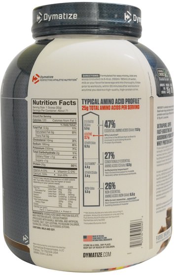 補充劑，乳清蛋白，鍛煉 - Dymatize Nutrition, ISO-100 Hydrolyzed, 100% Whey Protein Isolate, Fudge Brownie, 5 lbs (2.3 kg)