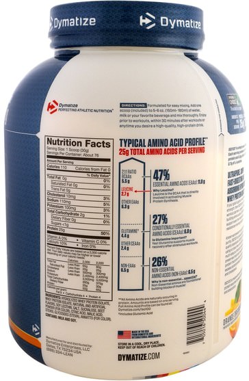 補充劑，乳清蛋白，鍛煉 - Dymatize Nutrition, ISO 100 Hydrolyzed, 100% Whey Protein Isolate, Orange Dreamsicle, 5 lbs (2.3 kg)