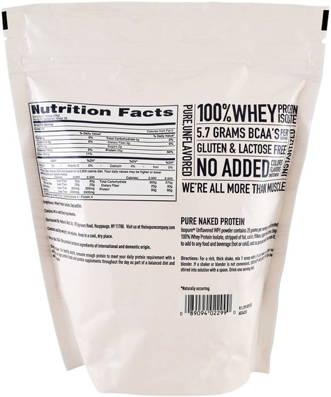 補充劑，乳清蛋白，鍛煉 - Natures Best, IsoPure, IsoPure, Whey Protein Isolate, Protein Powder, Unflavored, 1 lb (454 g)