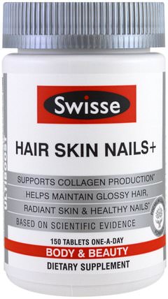 Hair Skin Nails+, 150 Tablets by Swisse, 健康，女性 HK 香港