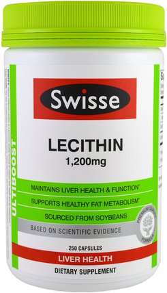 Lecithin, 1.200 mg, 250 Capsules by Swisse, 補充劑，卵磷脂 HK 香港