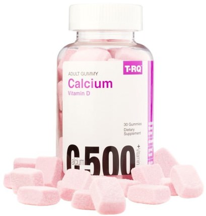 Calcium 500 + Vitamin D, 30 Gummies by T.RQ, 維生素，維生素D3，維生素D gummies，補充劑，礦物質，鈣 HK 香港