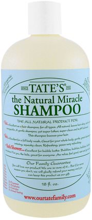 The Natural Miracle Shampoo, 18 fl oz by Tates, 洗澡，美容，泡泡浴，兒童泡泡浴，兒童沐浴露，兒童沐浴露 HK 香港