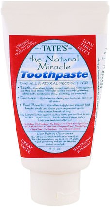 The Natural Miracle Toothpaste, 5 fl oz by Tates, 沐浴，美容，口腔牙齒護理，牙齒美白，牙膏 HK 香港