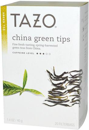 China Green Tips, Green Tea, 20 Filterbags, 1.4 oz (40 g) by Tazo Teas, 食物，涼茶，綠茶 HK 香港