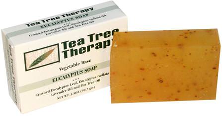 Eucalyptus Soap, 3.5 oz (99.2 g) Bar by Tea Tree Therapy, 洗澡，美容，肥皂 HK 香港