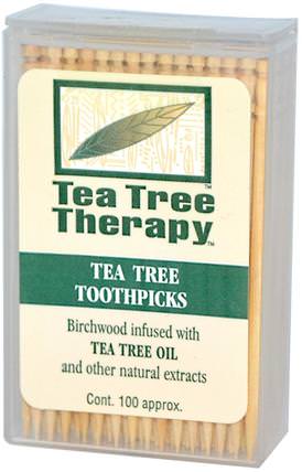 Tea Tree TherapyToothpicks, Mint, 100 Approx. by Tea Tree Therapy, 洗澡，美容，口腔牙科護理 HK 香港