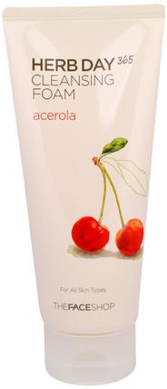 Herb Day 365, Cleansing Foam, Acerola, 5.74 fl oz (170 ml) by The Face Shop, 美容，面部護理，洗面奶，健康，皮膚 HK 香港