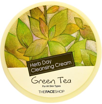Herb Day Cleansing Cream, Green Tea, 5 oz (150 ml) by The Face Shop, 洗澡，美容，面部護理，洗面奶 HK 香港