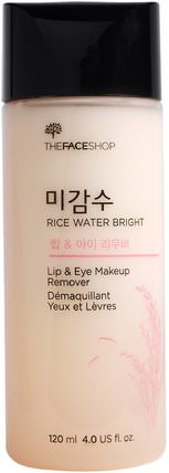 Rice Water Bright, Lip & Eye Makeup Remover, 4.0 oz (120 ml) by The Face Shop, 洗澡，美容，卸妝 HK 香港