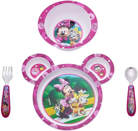 Feeding Set, Minnie Mouse, 9m+, 4 Piece Set by The First Years, 家庭，廚具，杯子碗碗，兒童健康，嬰兒餵養和清潔 HK 香港