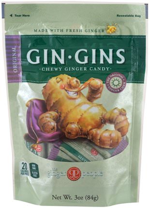 GinGins, Chewy Ginger Candy, Original, 3 oz (84 g) by The Ginger People, 食物，零食，姜根 HK 香港