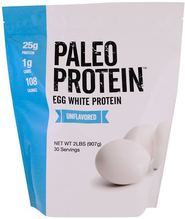 Paleo Protein, Egg White Protein, Unflavored, 2 lbs (907 g) by The Julian Bakery, 運動，補品，蛋白質 HK 香港