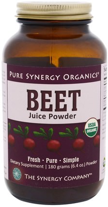 Organic Beet Juice Powder, 6.4 oz (180 g) by The Synergy Company, 食物，乾果，甜菜粉根 HK 香港